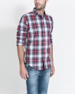 Camisa cuadros Zara hombre