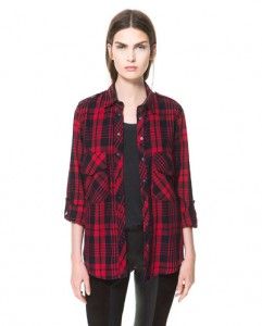 Camisa cuadros Zara mujer